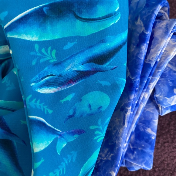 Fused Hawaii Aloha Bikini Bottom “Kohola” teal and blue whales - Picture 5 of 6